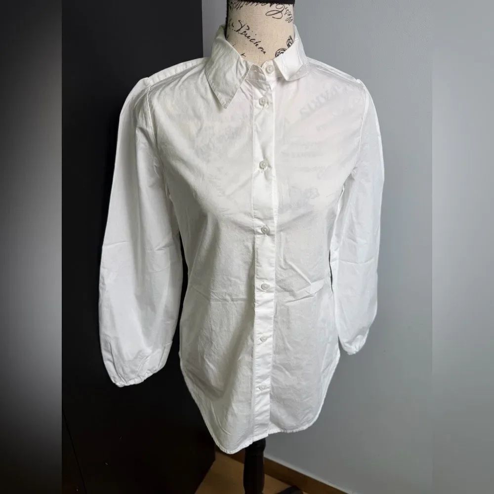 J.Crew Rosette button-up shirt in cotton poplin Size 0